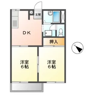 コーポ松ヶ丘【2階】の間取り