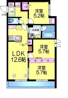 チャコールM【2階】の間取り