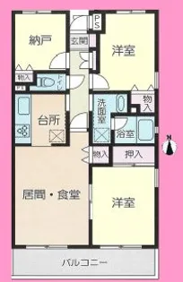 ソシア勝見田【2階】の間取り