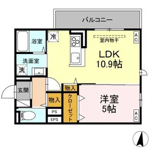 トリシア東和田 W棟【3階】の間取り