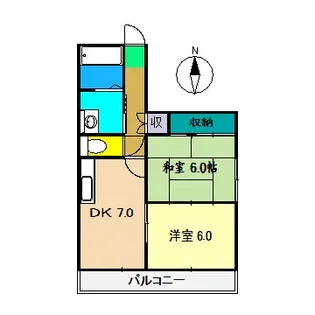 2DKの間取り画像