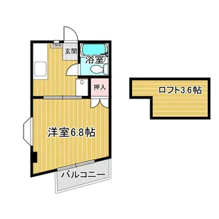 1DKの間取り画像