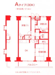 ベイコート山室【6階】の間取り