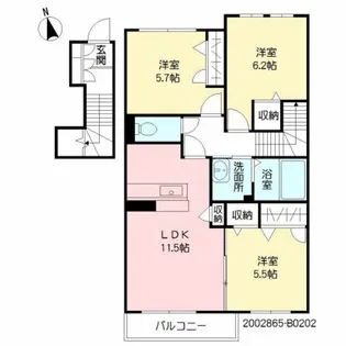 Recott辛島 弐番館【2階】の間取り