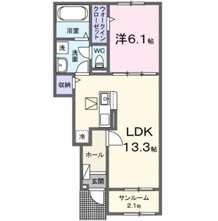 アリビオ・リラ III【1階】の間取り