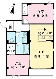 エルキュール東品川【1階】の間取り