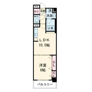 グランセジュール大国町【2階】の間取り