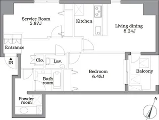 東京都港区東麻布1【マンション】の間取り