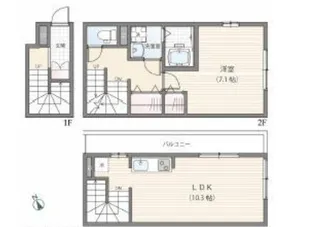 東京都品川区東大井2【アパート】の間取り