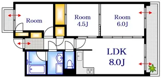 藤和シティコープ鶴見橋【2階】の間取り