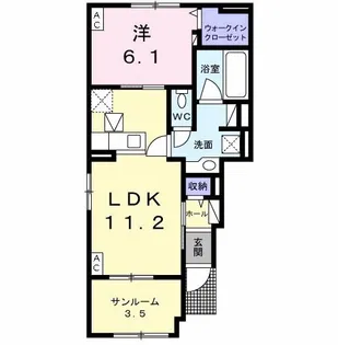 アール・グランディI【1階】の間取り