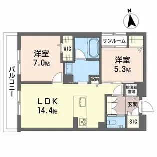 ポルターナI【1階】の間取り
