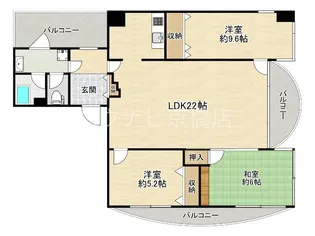 大阪府大阪市都島区中野町1【マンション】の間取り