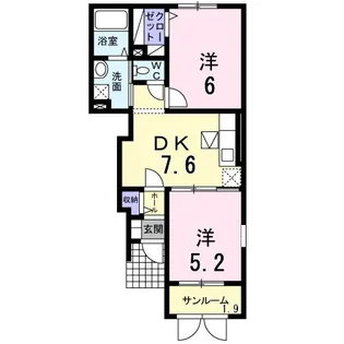 新潟県五泉市南本町1【アパート】の間取り