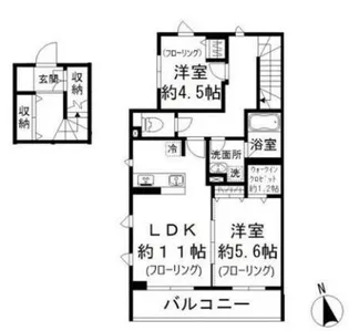 小日向テラスハウス【2階】の間取り
