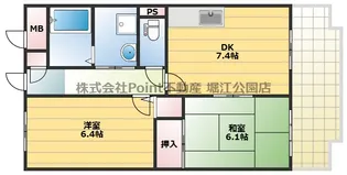 大阪府大阪市城東区新喜多東1【マンション】の間取り