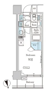 東京都中央区入船3【マンション】の間取り