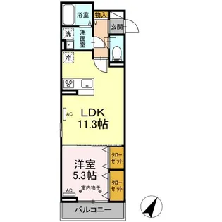 Dフルト並木町【3階】の間取り