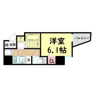 ララプレイス難波シエール【13階】の間取り