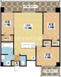 modern palazzo文教通りGrow【6階】の間取り