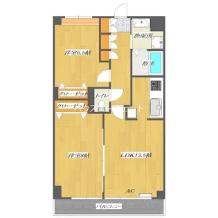 グロリア参番館【7階】の間取り