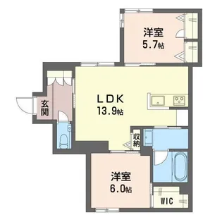 グランファミールマトバ【1階】の間取り