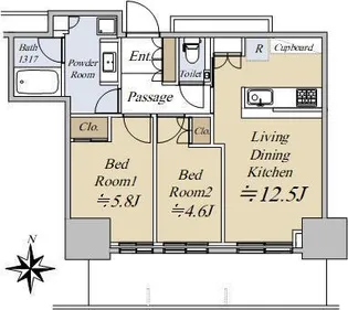 大崎ステーションレジデンス【9階】の間取り