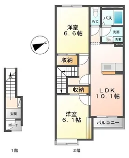 ラ パレット【2階】の間取り