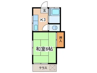 第六田中荘【1階】の間取り