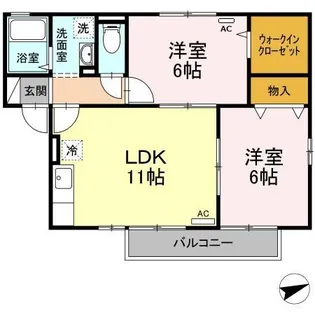 メールボワ B棟【2階】の間取り