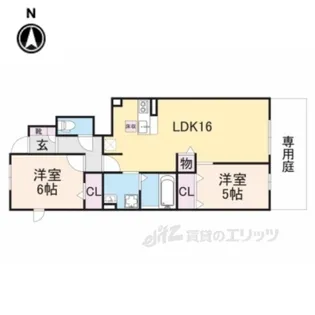 メゾンフルールトモB棟【1階】の間取り