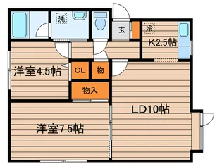 カーメルハウス月寒SE【2階】の間取り