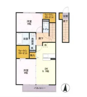 Grace Garden A(グレイスガーデン)【2階】の間取り