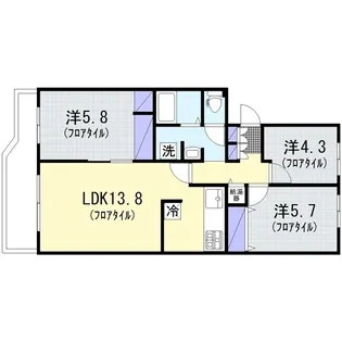 桜ヶ丘ハイツ【1階】の間取り