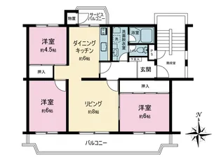 金沢八景クロバーハイツC棟【2階】の間取り