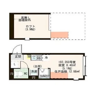 ハーモニーテラス常盤台【1階】の間取り