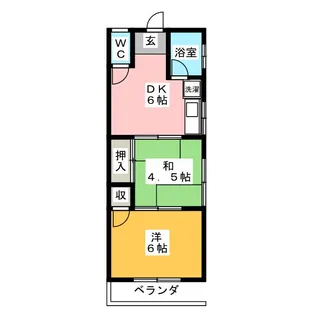 ヒロハウスA,B【1階】の間取り