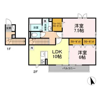白楽クアトロハウス B棟【2階】の間取り