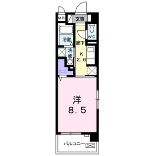 アヴェニュー・ビサイド【1階】の間取り