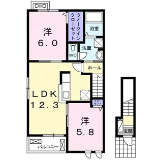 シャロッツ A【2階】の間取り