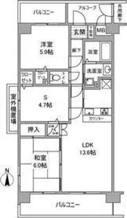 セザール第二鶴見緑地【4階】の間取り