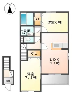 アヴァンスB【2階】の間取り