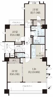 目黒大塚山ローレルコート【2階】の間取り