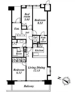深沢ハウス H棟【2階】の間取り