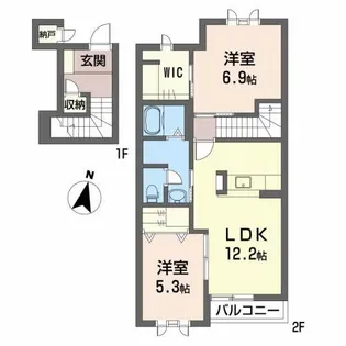 グリーンハウス A棟【2階】の間取り
