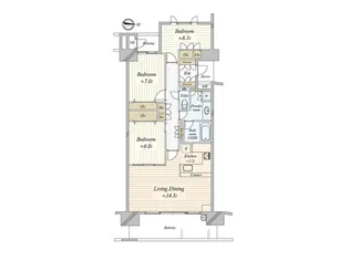 深沢ハウスK棟【1階】の間取り