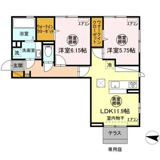 グラン シャルール【1階】の間取り