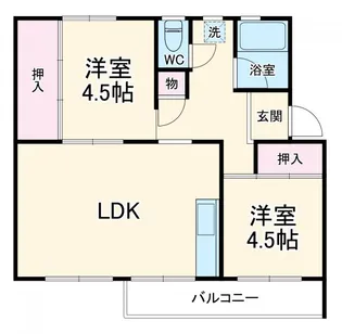 花見川団地7-4棟【4階】の間取り