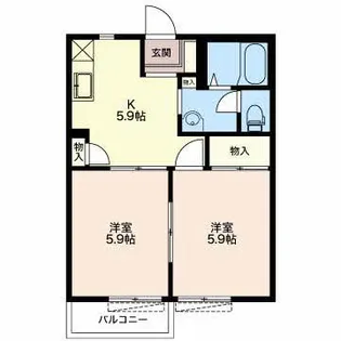 エルベ B【1階】の間取り