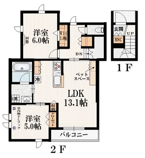 ヴェルチュ【2階】の間取り